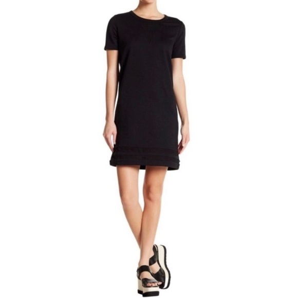 Scotch and Soda Black Perforated Sporty T Shirt Dress - Picture 1 of 9